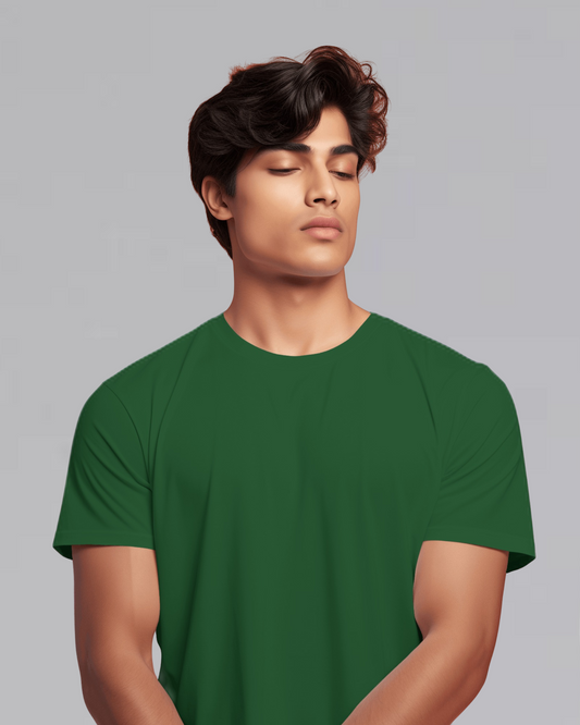 Dark Green Premium Plain T-Shirt By SkyRein