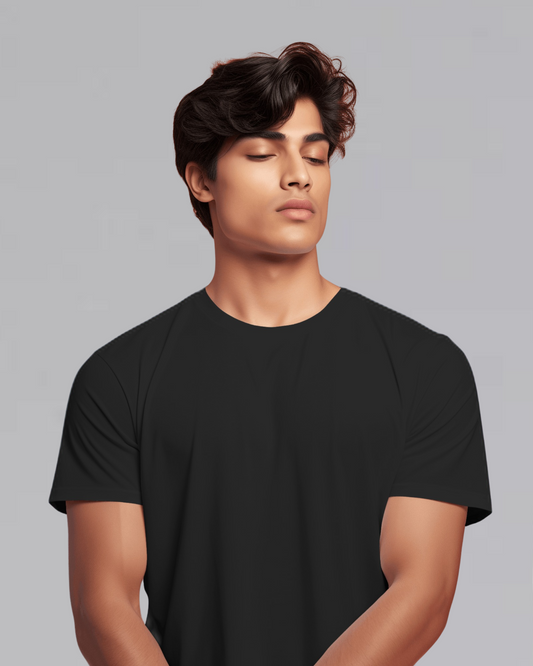 Black Premium Plain T-Shirt By SkyRein