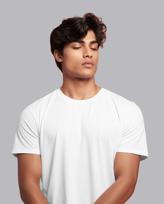 White Premium Plain T-Shirt By SkyRein