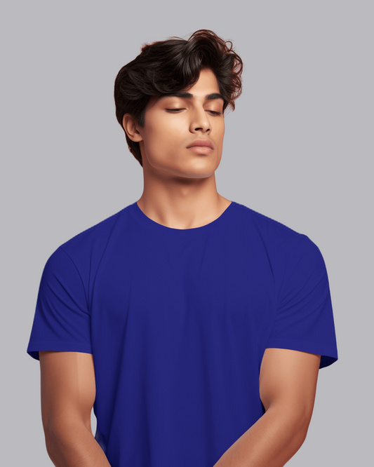 Blue Premium Plain T-Shirt By SkyRein