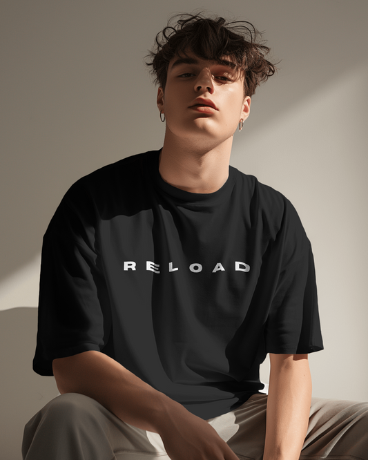 Reload Black Oversized Premium T-Shirt